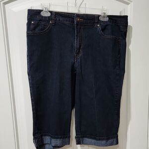 Dark Blue Denim Capris